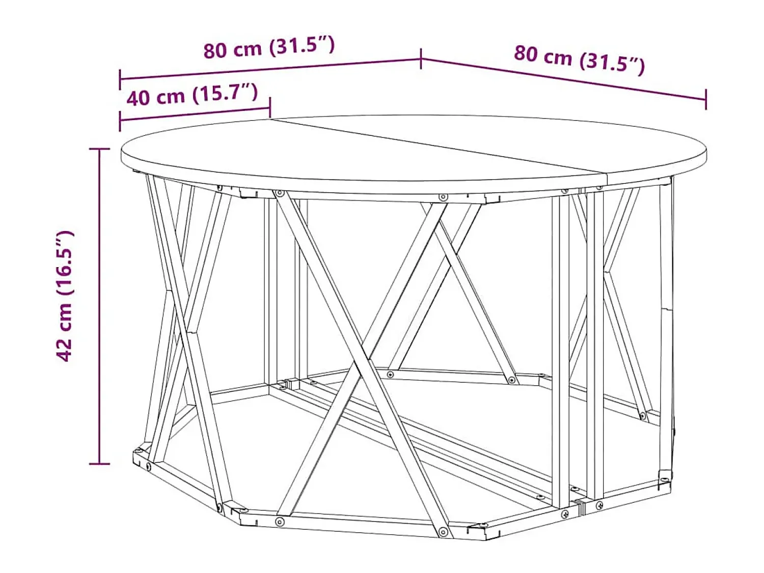 Mesa de centro | Mesa de apoio Carvalho fumado 80x80x42 cm^ Mesa De Centro