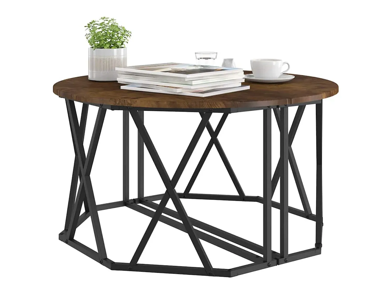 Mesa de centro | Mesa de apoio Carvalho fumado 80x80x42 cm^ Mesa De Centro