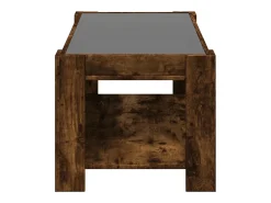 Mesa De Centro* Mesa de centro | Mesa de apoio c/ LEDs 90x50x40 cm madeira processada Castanho