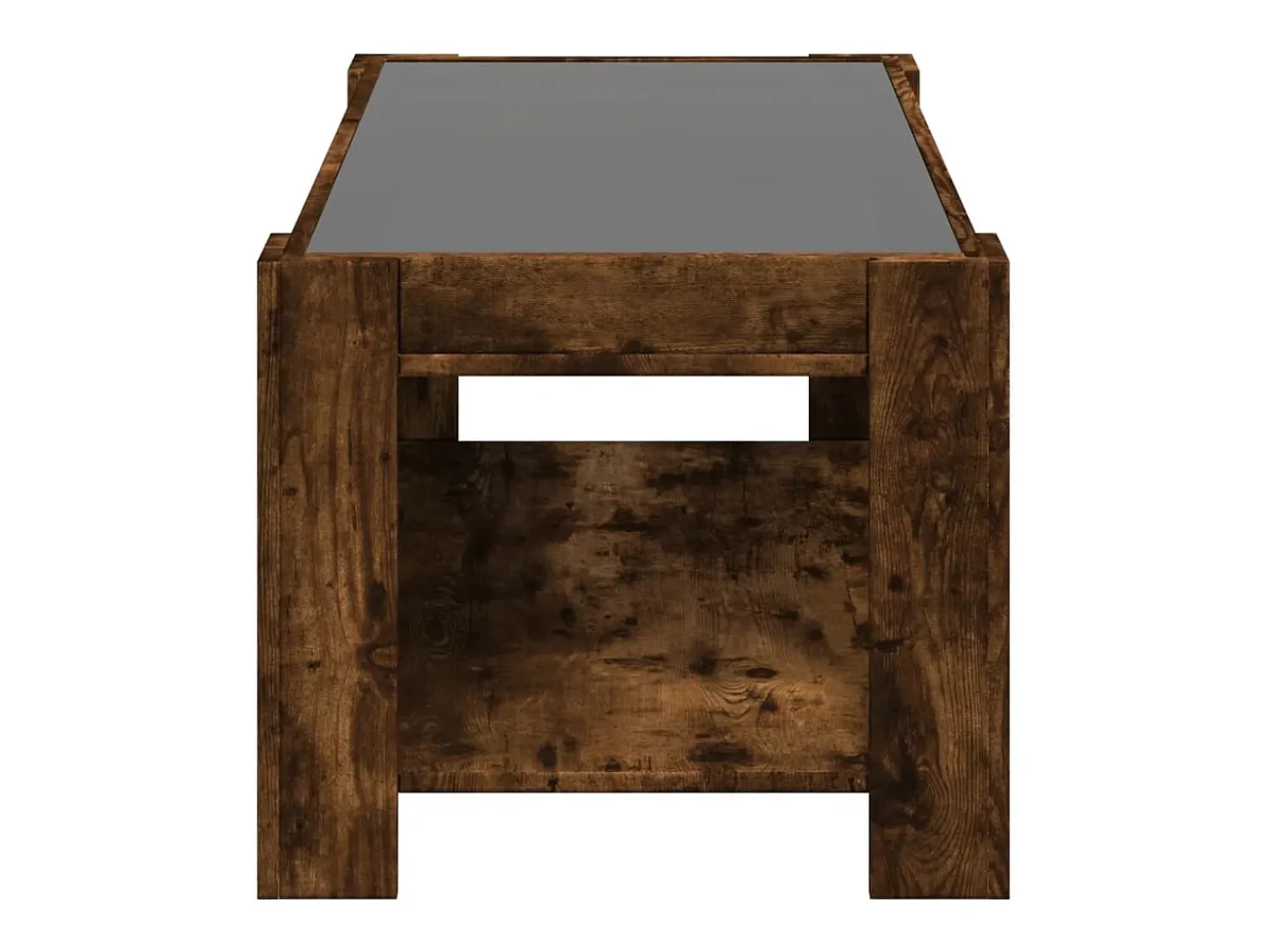 Mesa De Centro* Mesa de centro | Mesa de apoio c/ LEDs 90x50x40 cm madeira processada Castanho