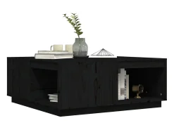 Mesa De Centro* Mesa de centro | Mesa de apoio 100x101x40.5 cm madeira de pinho maciça Preto