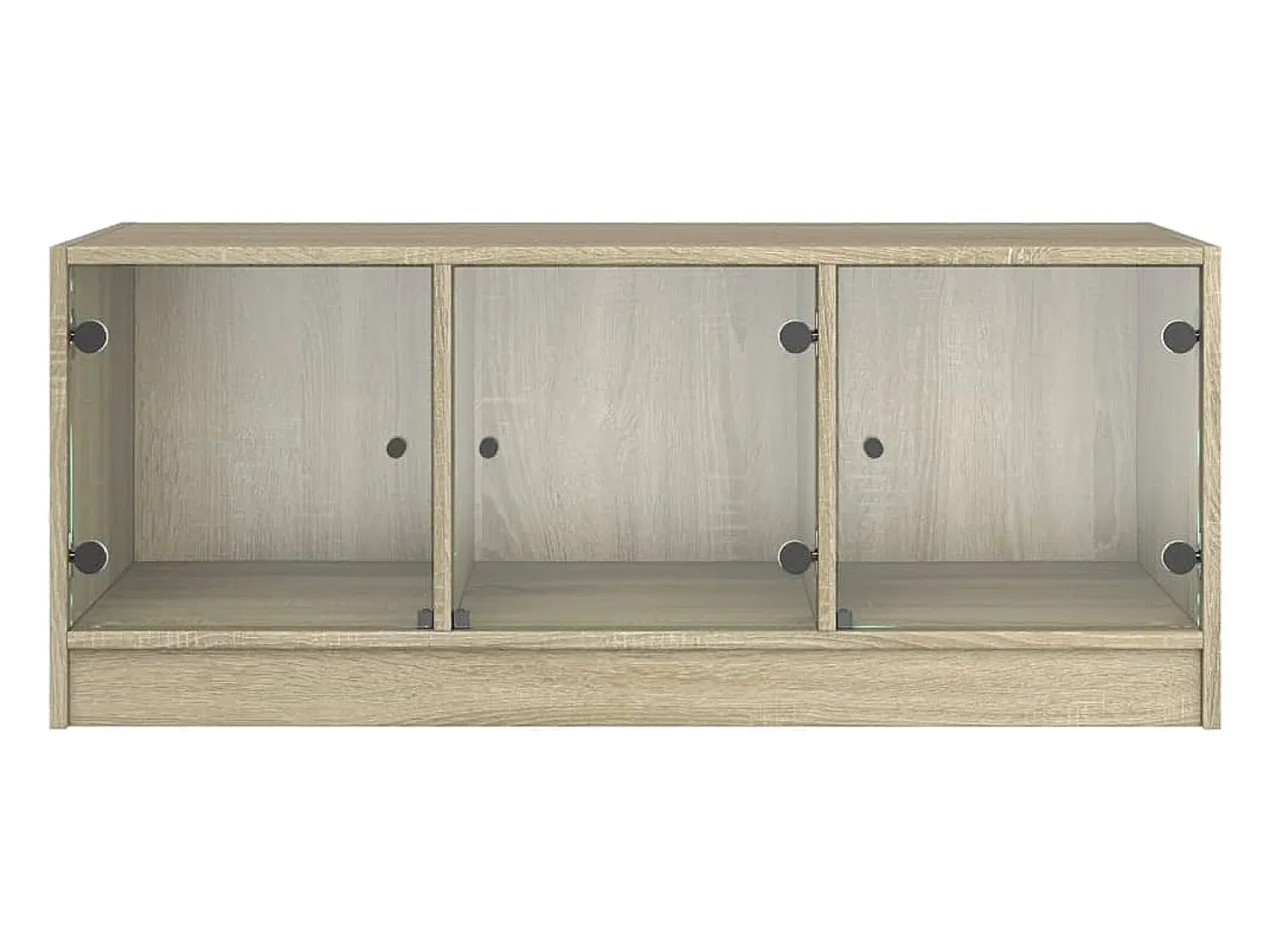 Mesa de centro | Mesa de apoio c/ portas de vidro 102x50x42 cm carvalho sonoma Castanho