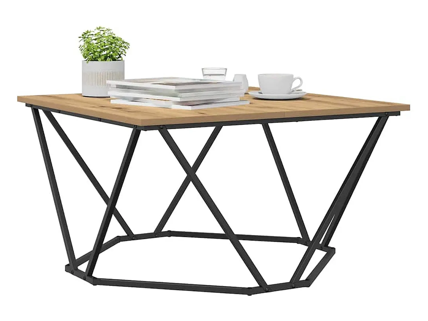 Online Mesa de centro | Mesa de apoio carvalho artisiano 80x80x45 cm Castanho