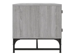 Mesa De Centro* Mesa de centro | Mesa de apoio | Mesa de café c/ portas de vidro 68.5x50x50 cm cinza sonoma Cinzento