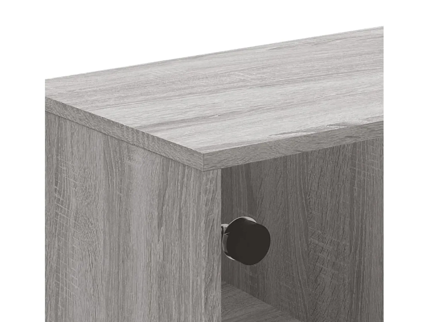 Mesa De Centro* Mesa de centro | Mesa de apoio | Mesa de café c/ portas de vidro 68.5x50x50 cm cinza sonoma Cinzento