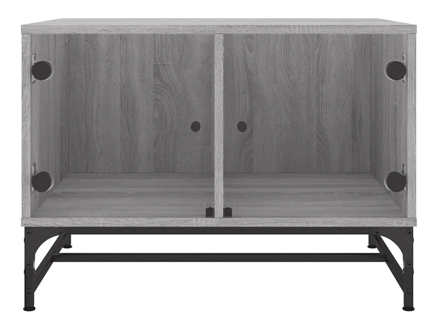 Mesa De Centro* Mesa de centro | Mesa de apoio | Mesa de café c/ portas de vidro 68.5x50x50 cm cinza sonoma Cinzento