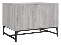 Mesa De Centro* Mesa de centro | Mesa de apoio | Mesa de café c/ portas de vidro 68.5x50x50 cm cinza sonoma Cinzento