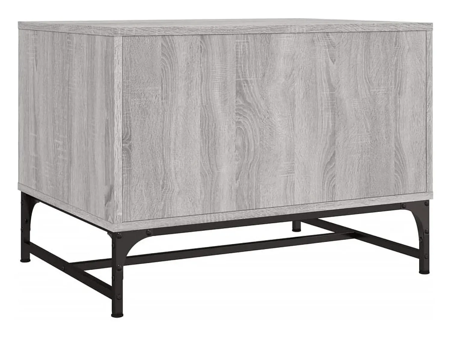 Mesa De Centro* Mesa de centro | Mesa de apoio | Mesa de café c/ portas de vidro 68.5x50x50 cm cinza sonoma Cinzento