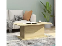Mesa De Centro| Mesa de centro | Mesa de apoio 102x55.5x40 cm derivados madeira carvalho sonoma Bege