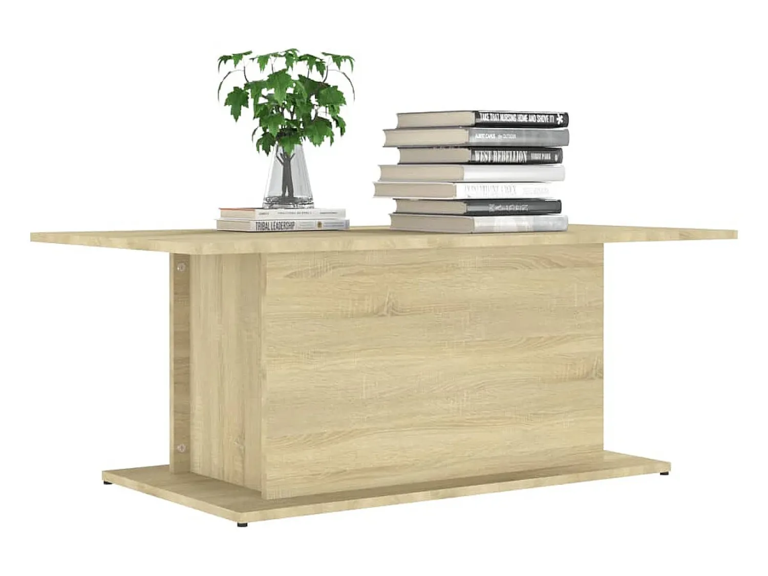 Mesa De Centro| Mesa de centro | Mesa de apoio 102x55.5x40 cm derivados madeira carvalho sonoma Bege