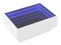 Sale Mesa de centro | Mesa de apoio c/ LEDs 70x50x30 cm derivados de madeira Branco