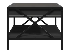 Hot Mesa de centro | Mesa de apoio luzes LED Infinity 70x50x38 cm Preto
