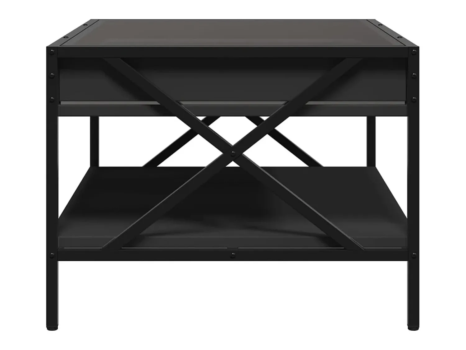 Hot Mesa de centro | Mesa de apoio luzes LED Infinity 70x50x38 cm Preto