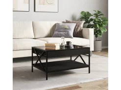 Hot Mesa de centro | Mesa de apoio luzes LED Infinity 70x50x38 cm Preto