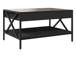Hot Mesa de centro | Mesa de apoio luzes LED Infinity 70x50x38 cm Preto