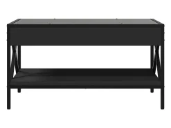 Hot Mesa de centro | Mesa de apoio luzes LED Infinity 70x50x38 cm Preto