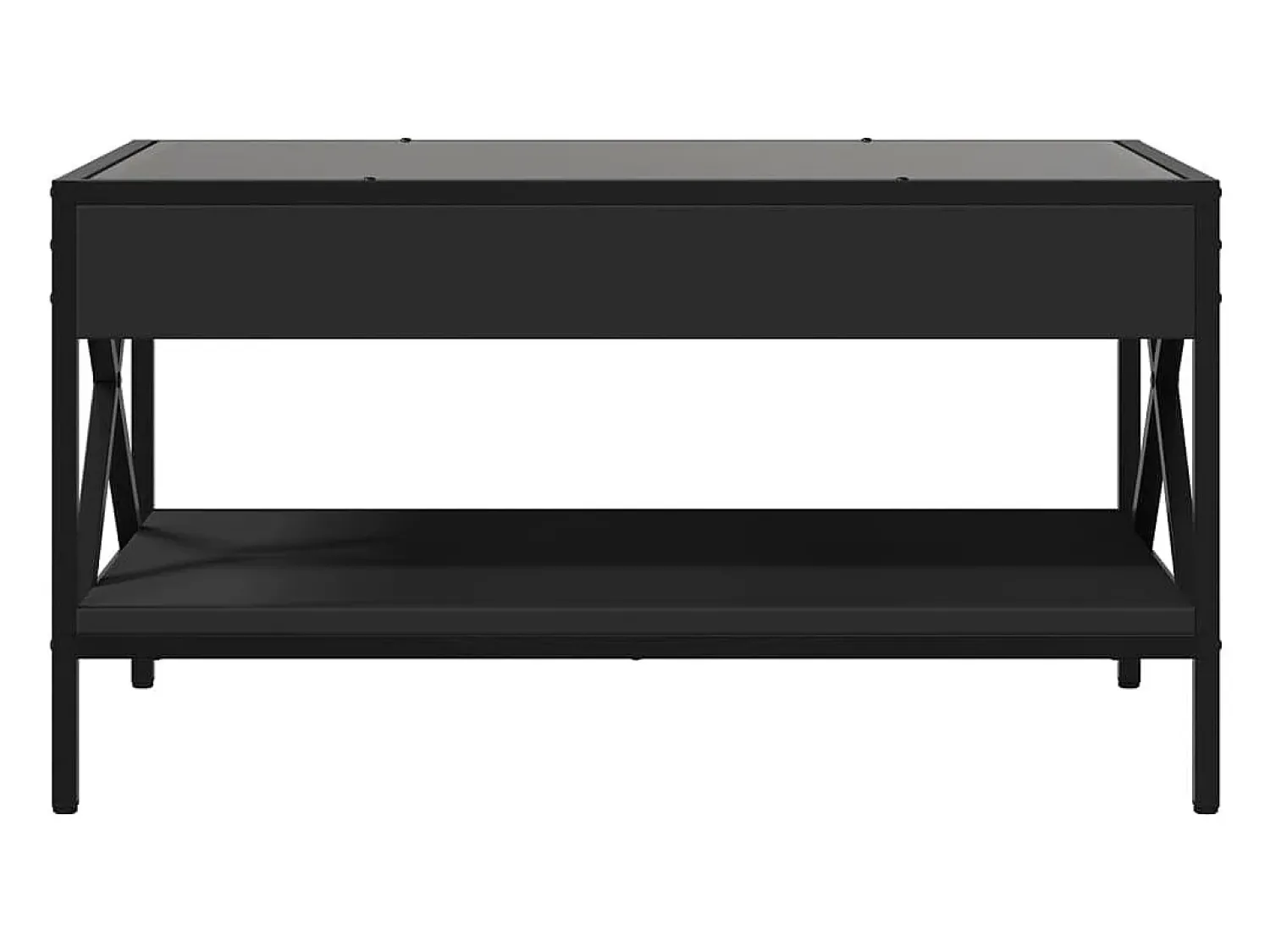 Hot Mesa de centro | Mesa de apoio luzes LED Infinity 70x50x38 cm Preto