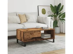 Discount Mesa de centro | Mesa de apoio 90x50x36.5 cm derivados de madeira madeira velha Castanho