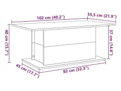 Mesa De Centro| Mesa de centro | Mesa de apoio 102x55.5x40cm derivados de madeira madeira velha Castanho