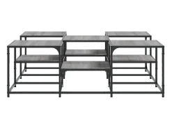 Mesa De Centro* Mesa de centro | Mesa de apoio 121x121x40 cm derivados madeira sonoma Cinzento