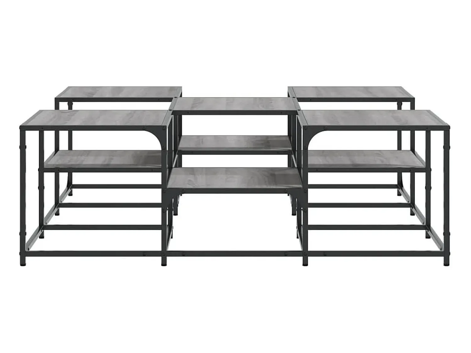 Mesa De Centro* Mesa de centro | Mesa de apoio 121x121x40 cm derivados madeira sonoma Cinzento