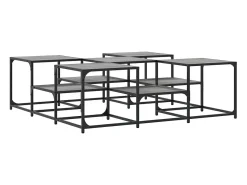 Mesa De Centro* Mesa de centro | Mesa de apoio 121x121x40 cm derivados madeira sonoma Cinzento