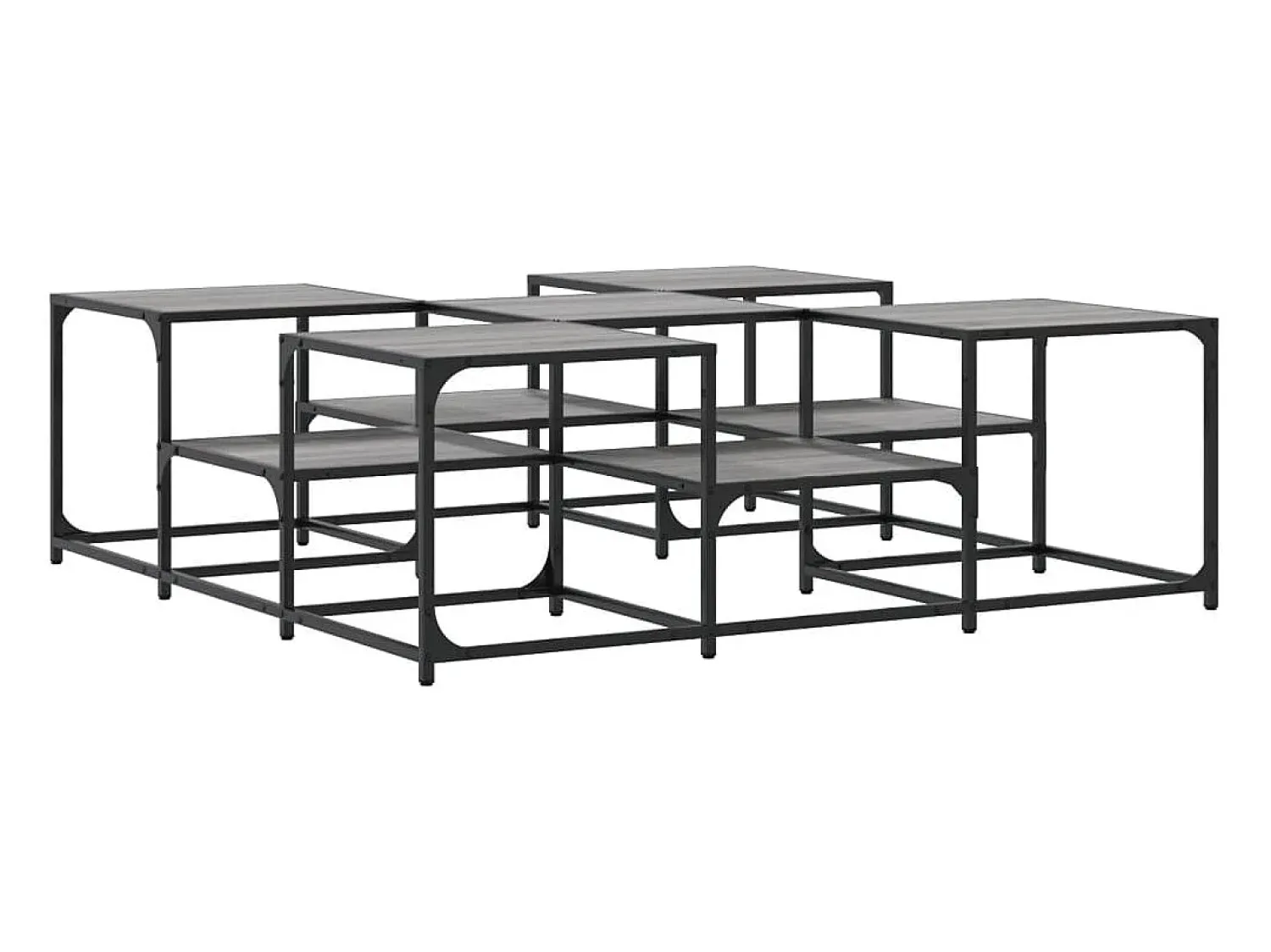 Mesa De Centro* Mesa de centro | Mesa de apoio 121x121x40 cm derivados madeira sonoma Cinzento