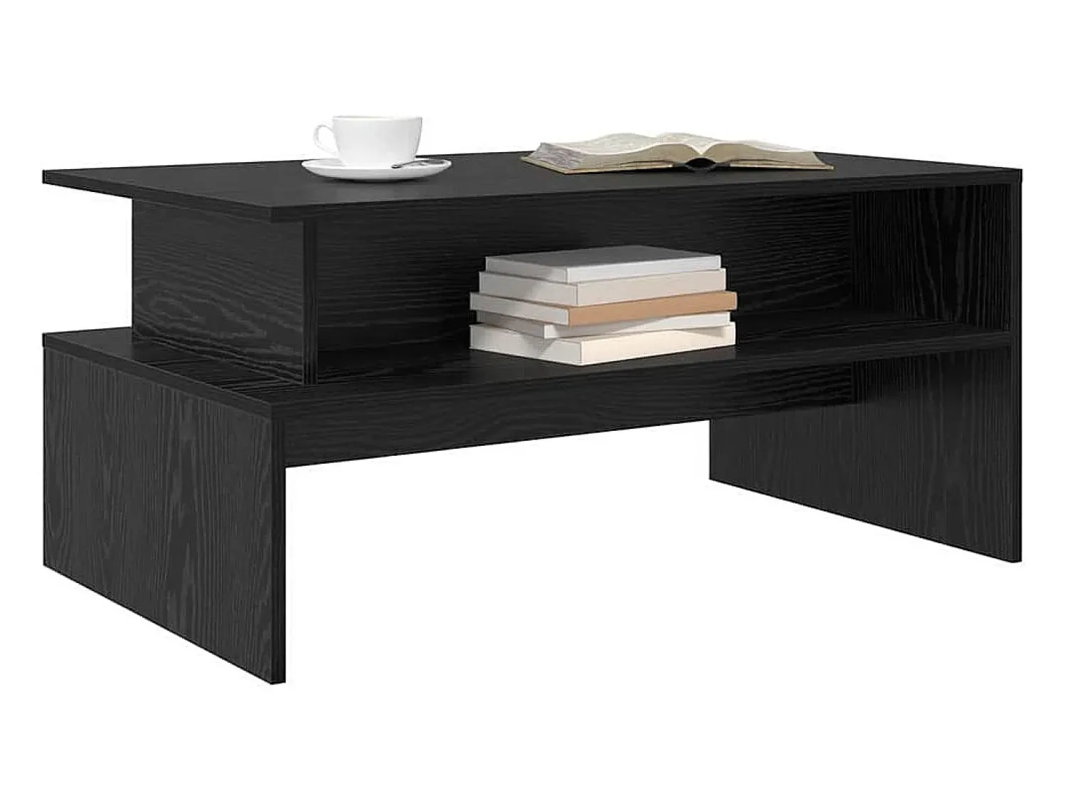 Mesa De Centro* Mesa de centro | Mesa de apoio Carvalho 90x55x42.5 cm Preto