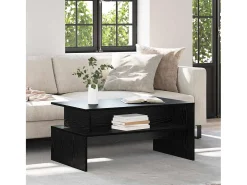 Mesa De Centro* Mesa de centro | Mesa de apoio Carvalho 90x55x42.5 cm Preto