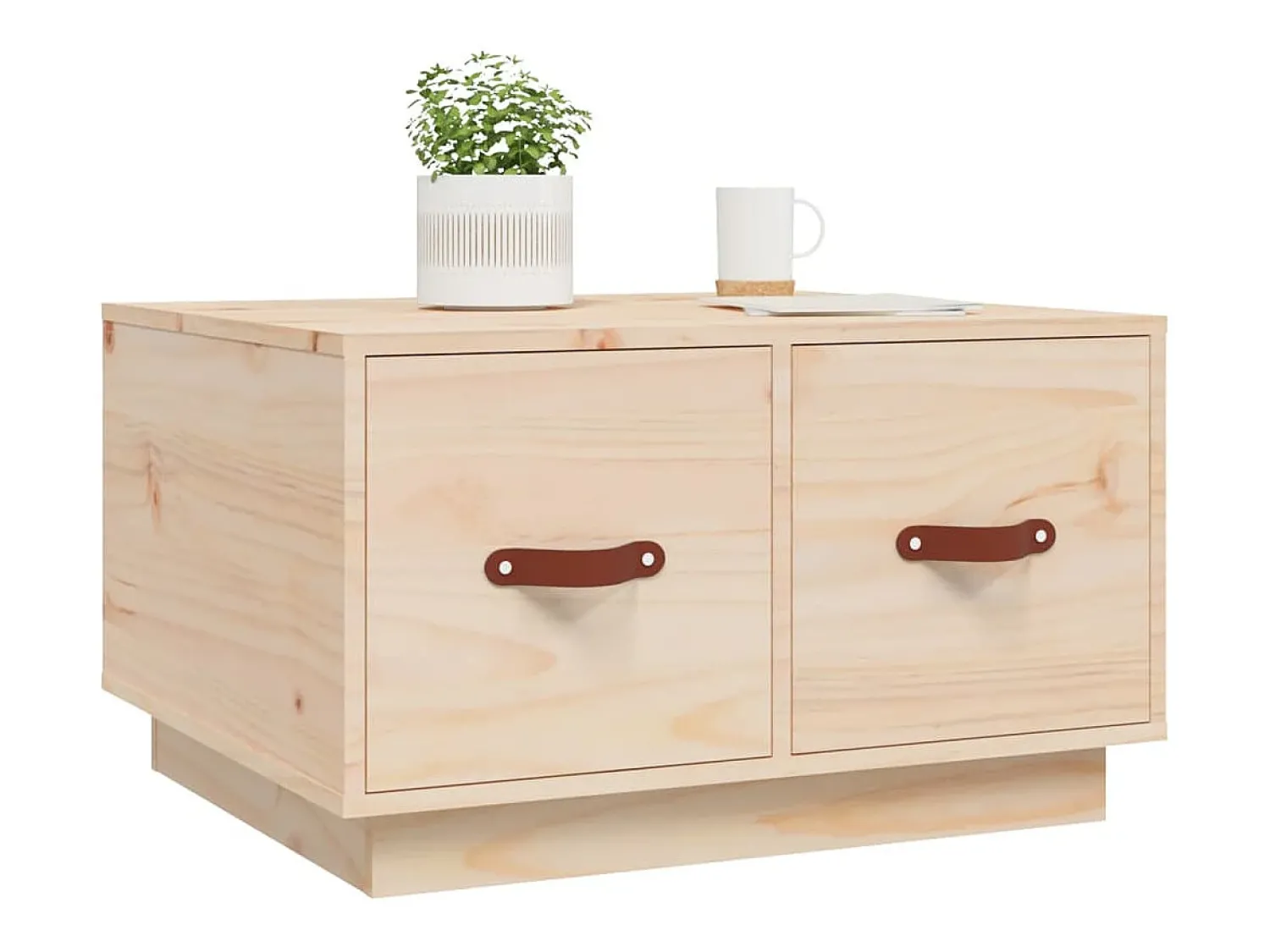 Mesa De Centro| Mesa de centro | Mesa de apoio | Mesa de café 60x53x35 cm pinho maciço Castanho