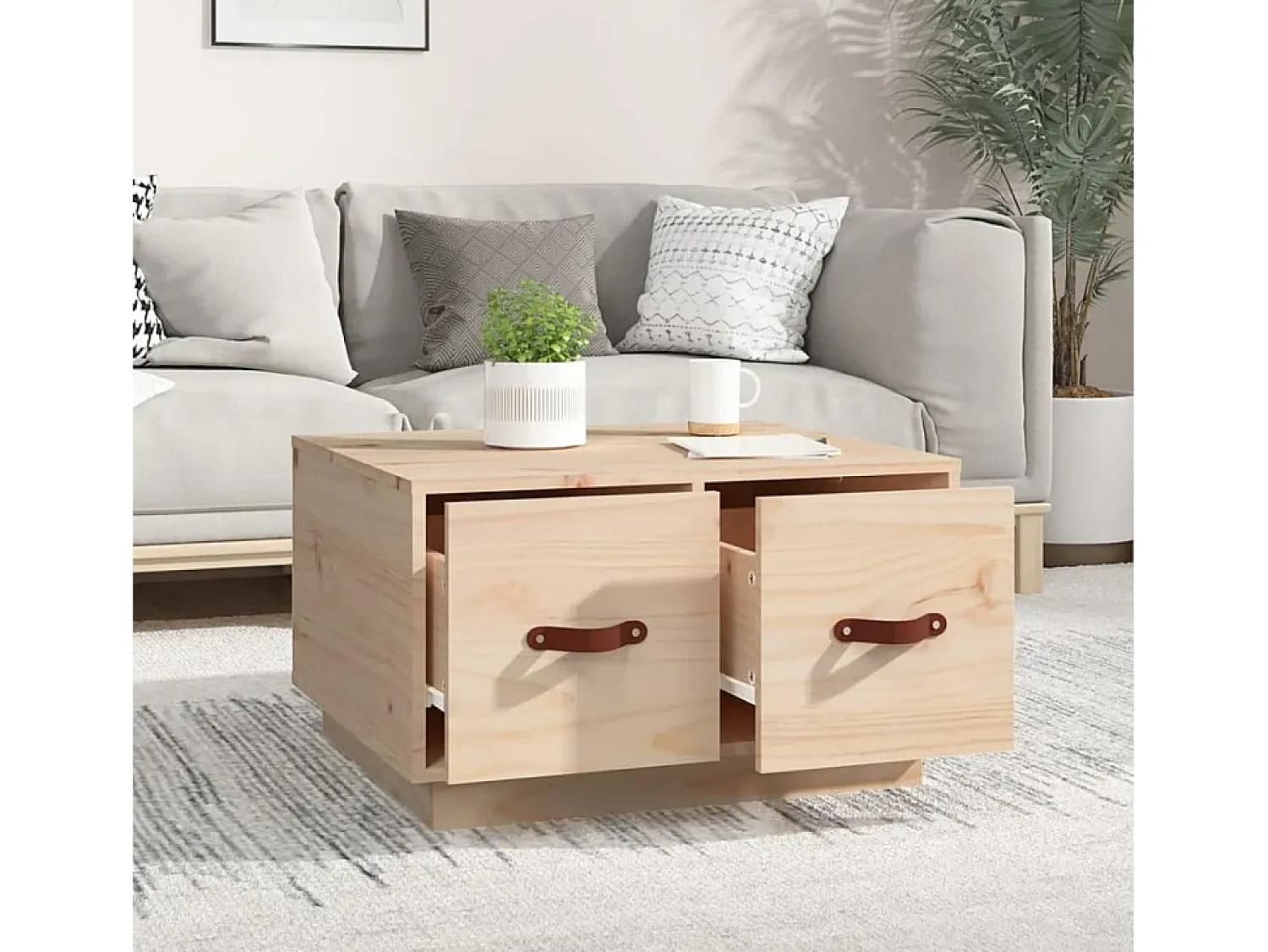 Mesa De Centro| Mesa de centro | Mesa de apoio | Mesa de café 60x53x35 cm pinho maciço Castanho