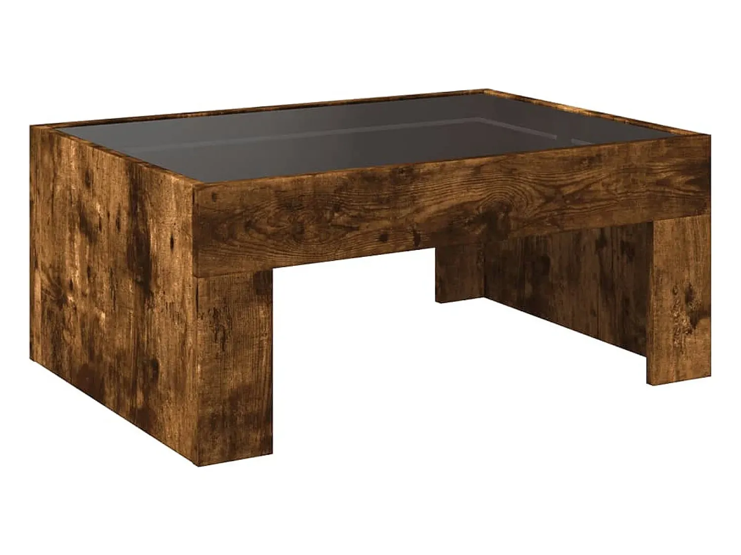 Mesa de centro | Mesa de apoio luzes LED Infinity 70x50x30 cm carvalho fumado^ Mesa De Centro