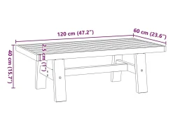 Mesa De Centro| Mesa de centro | Mesa de apoio NOAIN pernas em forma de A 120x60x40 cm Castanho
