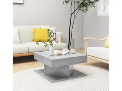 Mesa De Centro* Mesa de centro | Mesa de apoio 57x57x30 cm derivados de madeira cinza cimento Cinzento