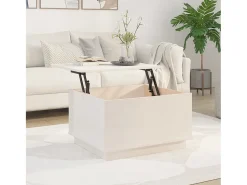 Mesa De Centro| Mesa de centro | Mesa de apoio 60x50x35 cm madeira de pinho maciça Branco