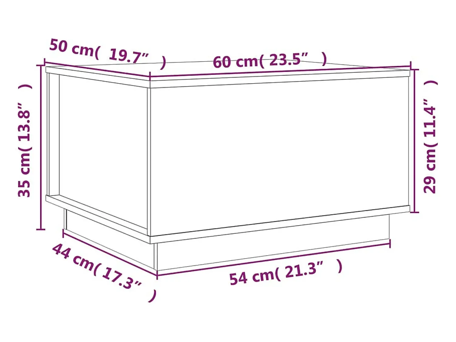 Mesa De Centro| Mesa de centro | Mesa de apoio 60x50x35 cm madeira de pinho maciça Branco
