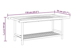 Mesa De Centro* Mesa de centro | Mesa de apoio | Mesa de café 110x55x45 cm bambu Castanho