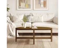 Mesa de centro | Mesa de apoio 118x63x45cm madeira de pinho maciça -mel Castanho