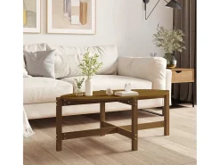 Mesa de centro | Mesa de apoio 118x63x45cm madeira de pinho maciça -mel Castanho