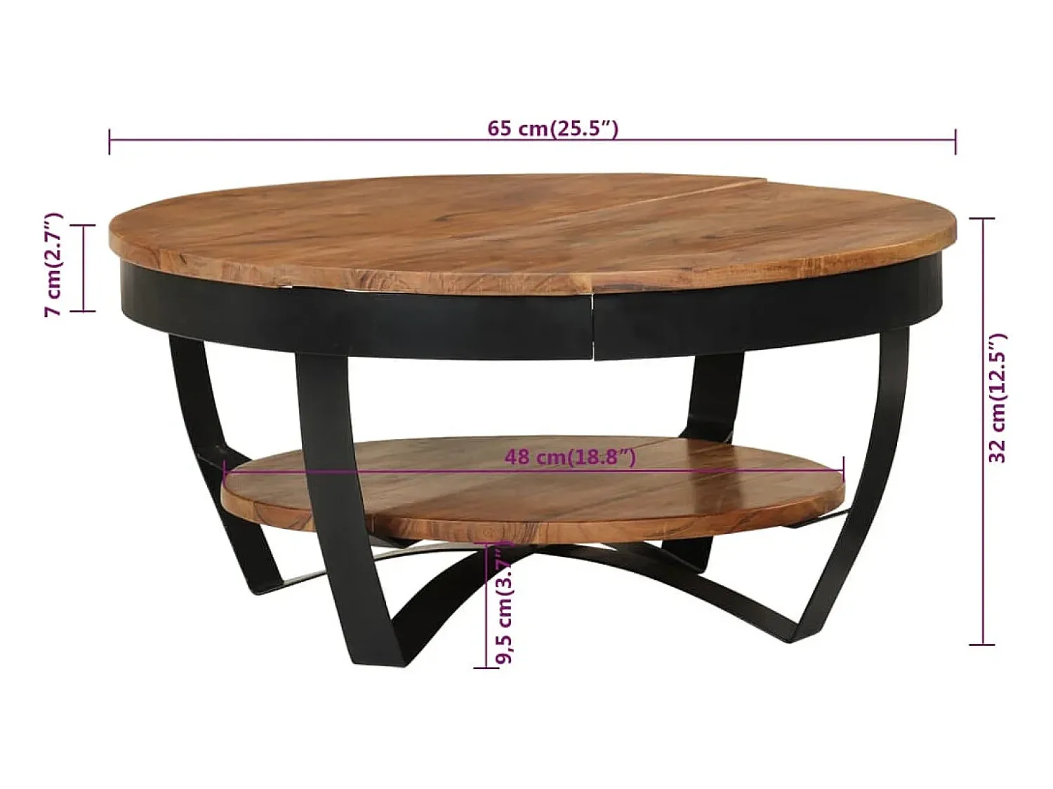 Mesa de centro | Mesa de apoio | Mesa de café 65x65x32 cm madeira de acácia maciça^ Mesa De Centro
