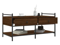 Mesa De Centro| Mesa de centro | Mesa de apoio 99x50x50 cm derivados de madeira carvalho Castanho