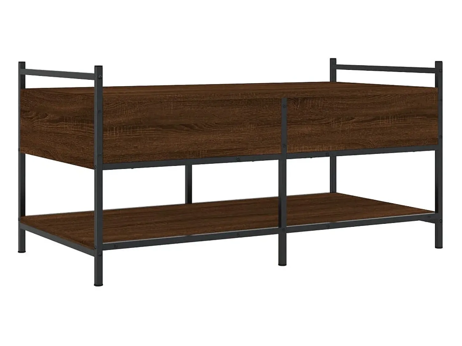 Mesa De Centro| Mesa de centro | Mesa de apoio 99x50x50 cm derivados de madeira carvalho Castanho