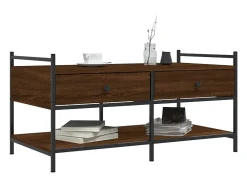 Mesa De Centro| Mesa de centro | Mesa de apoio 99x50x50 cm derivados de madeira carvalho Castanho