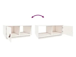Mesa De Centro| Mesa de centro | Mesa de apoio 80x80x35.5 cm madeira de pinho maciça Branco