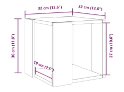 Online Mesa de centro | Mesa de apoio 32x32x30 cm derivados de madeira sonoma Cinzento