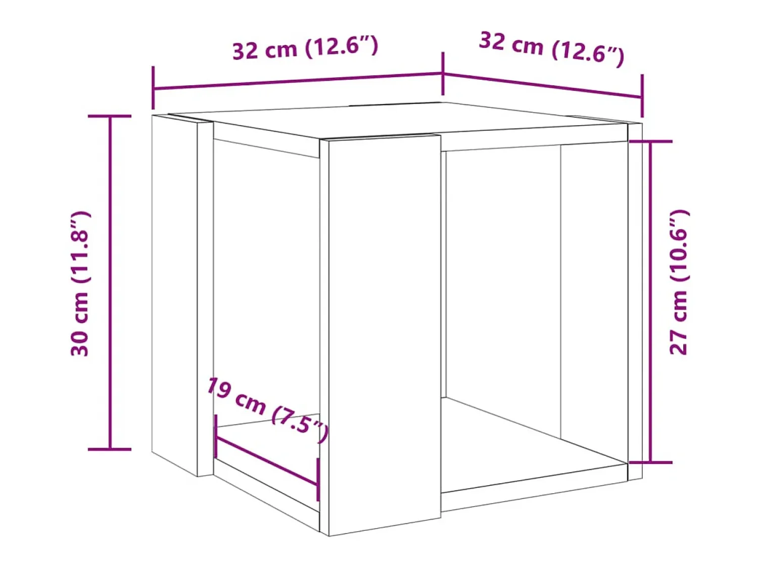 Online Mesa de centro | Mesa de apoio 32x32x30 cm derivados de madeira sonoma Cinzento