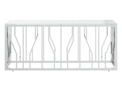 Mesa de centro | Mesa de apoio | Mesa de café 110x45x45 cm aço inoxidável e vidro Prateado