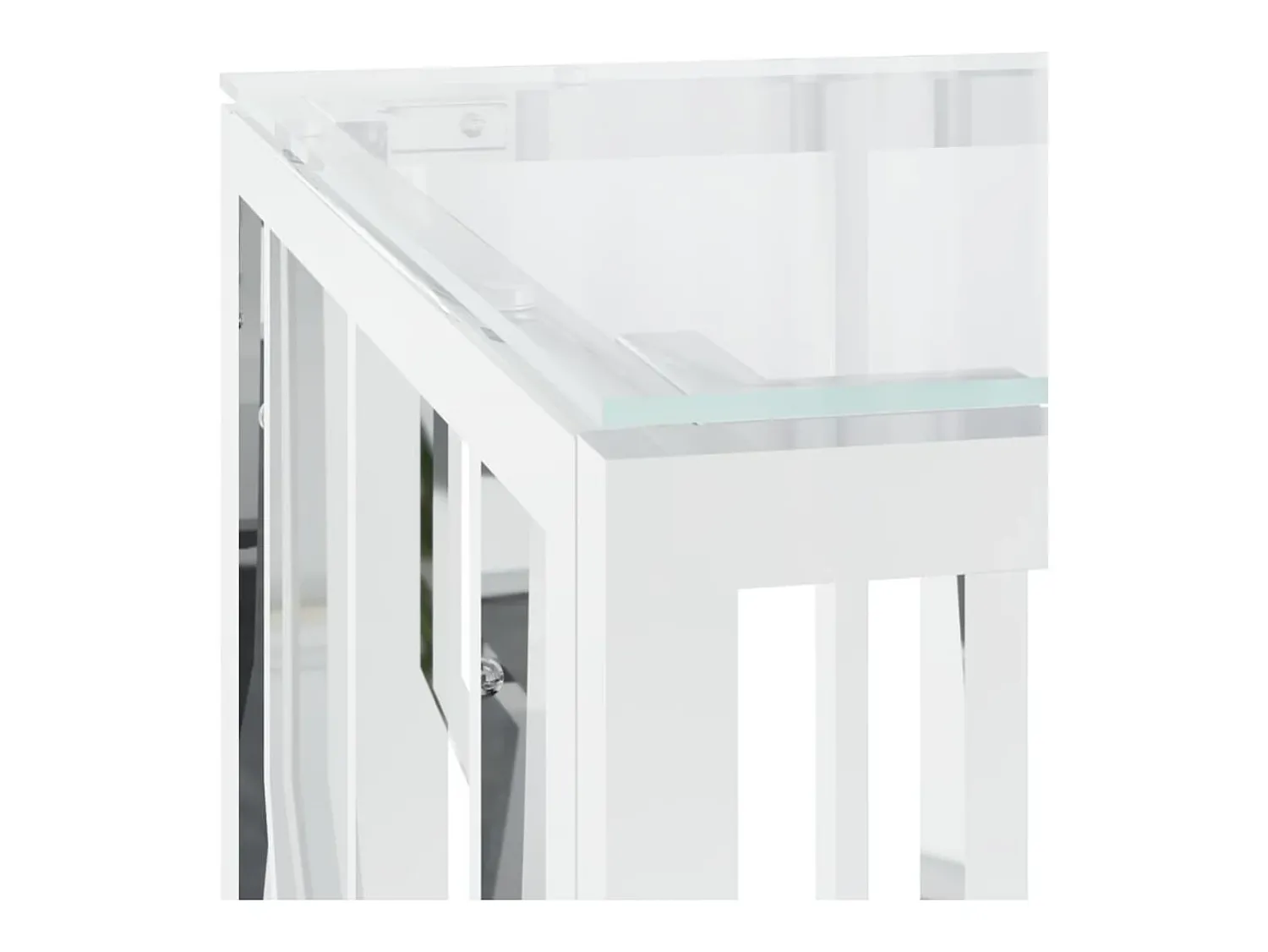 Mesa de centro | Mesa de apoio | Mesa de café 110x45x45 cm aço inoxidável e vidro Prateado