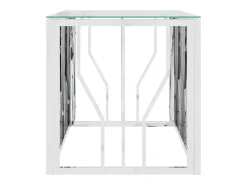 Mesa de centro | Mesa de apoio | Mesa de café 110x45x45 cm aço inoxidável e vidro Prateado