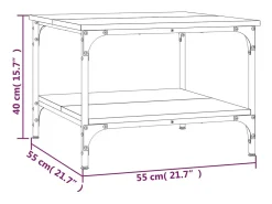 Mesa De Centro| Mesa de centro | Mesa de apoio 55x55x40 cm derivados de madeira Preto